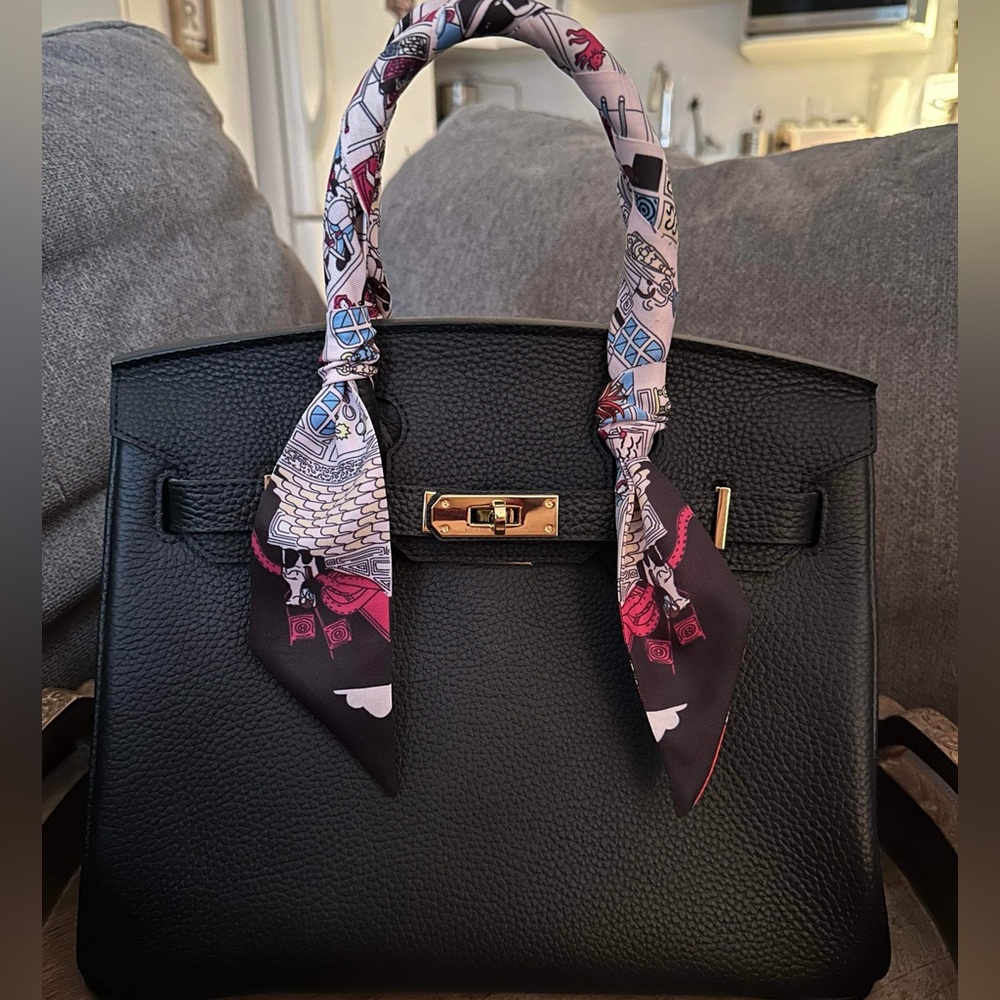 Hermes Birkin black and gold hardware size 30 cm